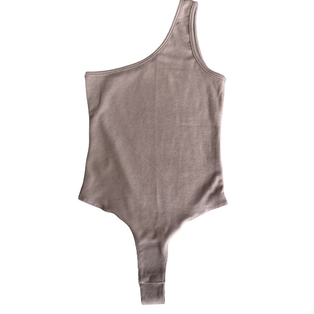 4TH & RECKLESS Size XS Charla One-shoulder Ribbed Bodysuit In Brown Jersey NWOT